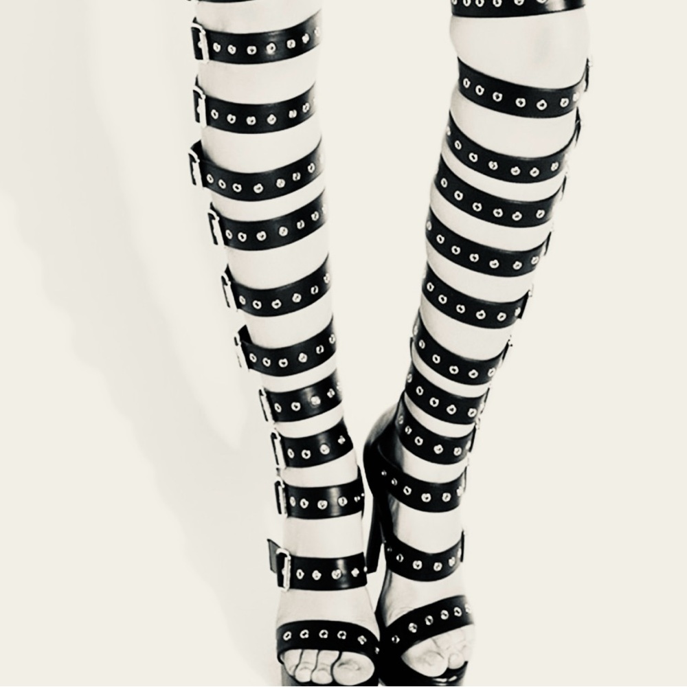 Dolls Kill Current Mood Knee High Buckler Heels